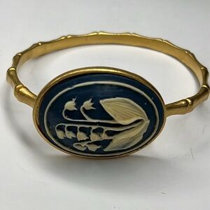 David Aubrey Limited Edition 18k Plated Damascene Bangle Bracelet